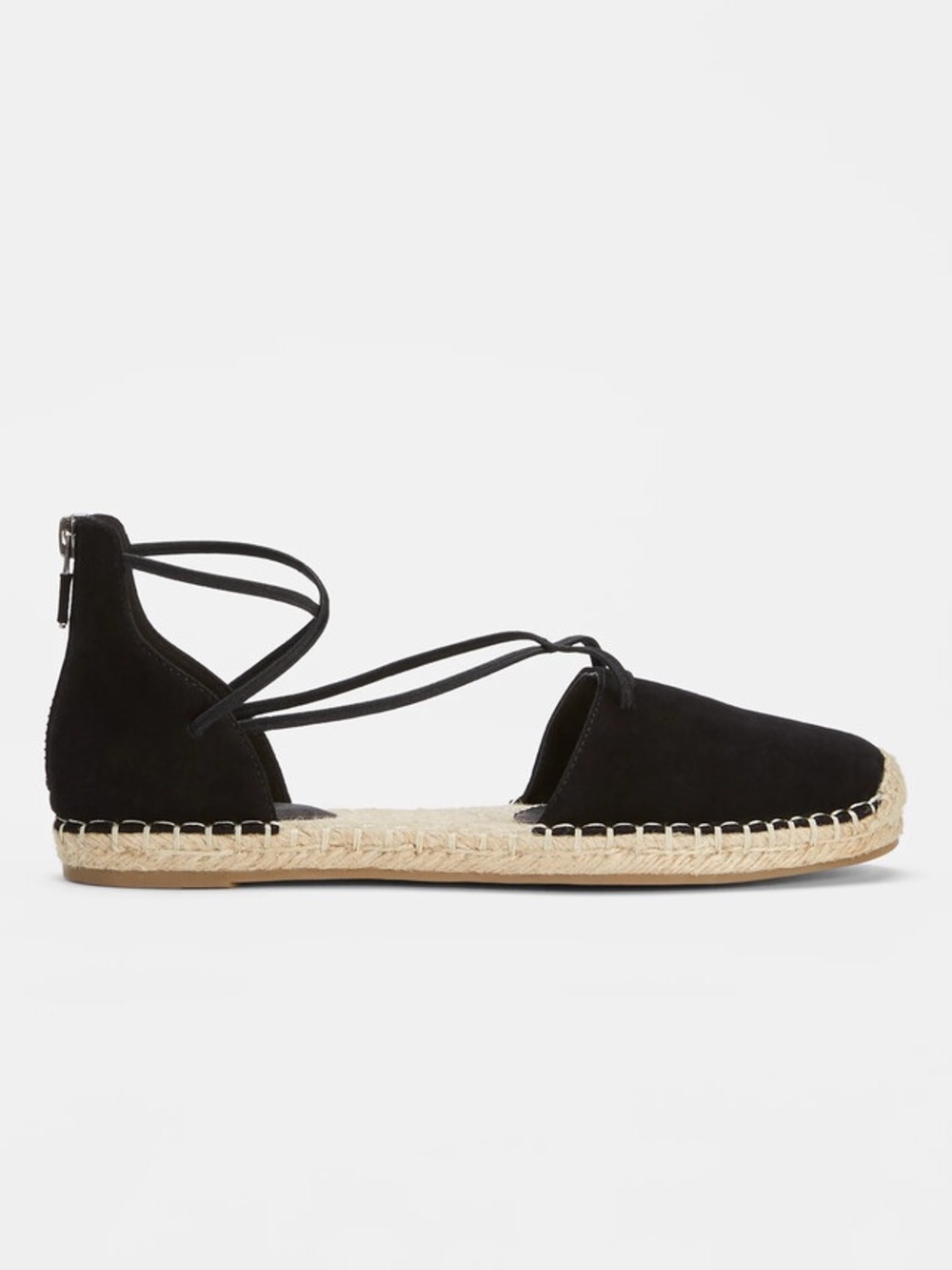 NWOT Eileen Fisher Black Lace Leather Espadrille Size 7